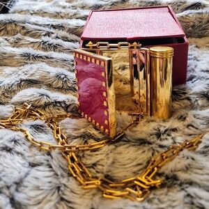 Versace Gold and Pink Clutch with Luxurious Hardware